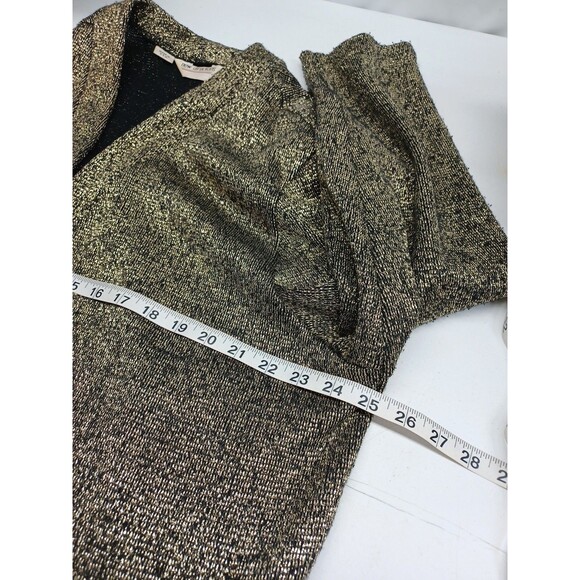 Vtg Womens Gold Metallic Cardigan Sweater Button Front Sz 20W - Picture 7 of 10